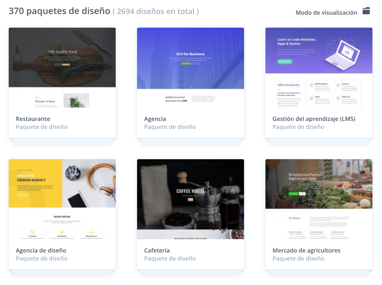 plantillas prediseñadas divi